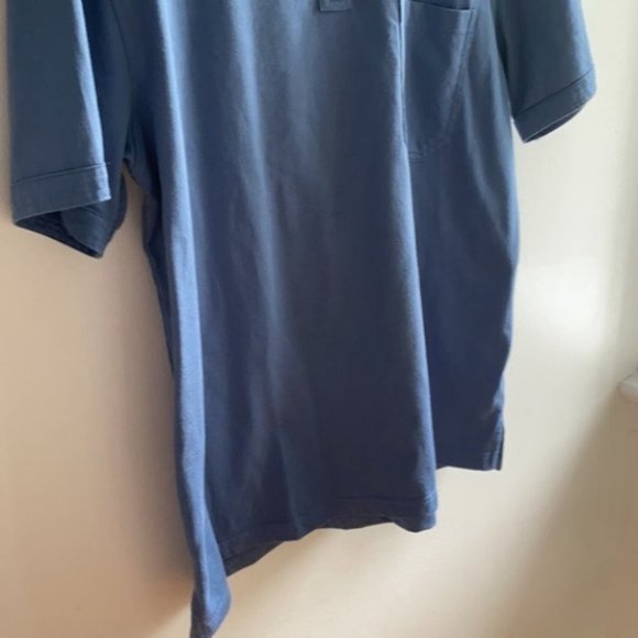 Champions Tour Men Blue Solid Button Short Sleeve Golf Polo Shirt Size Large - Picture 3 of 12